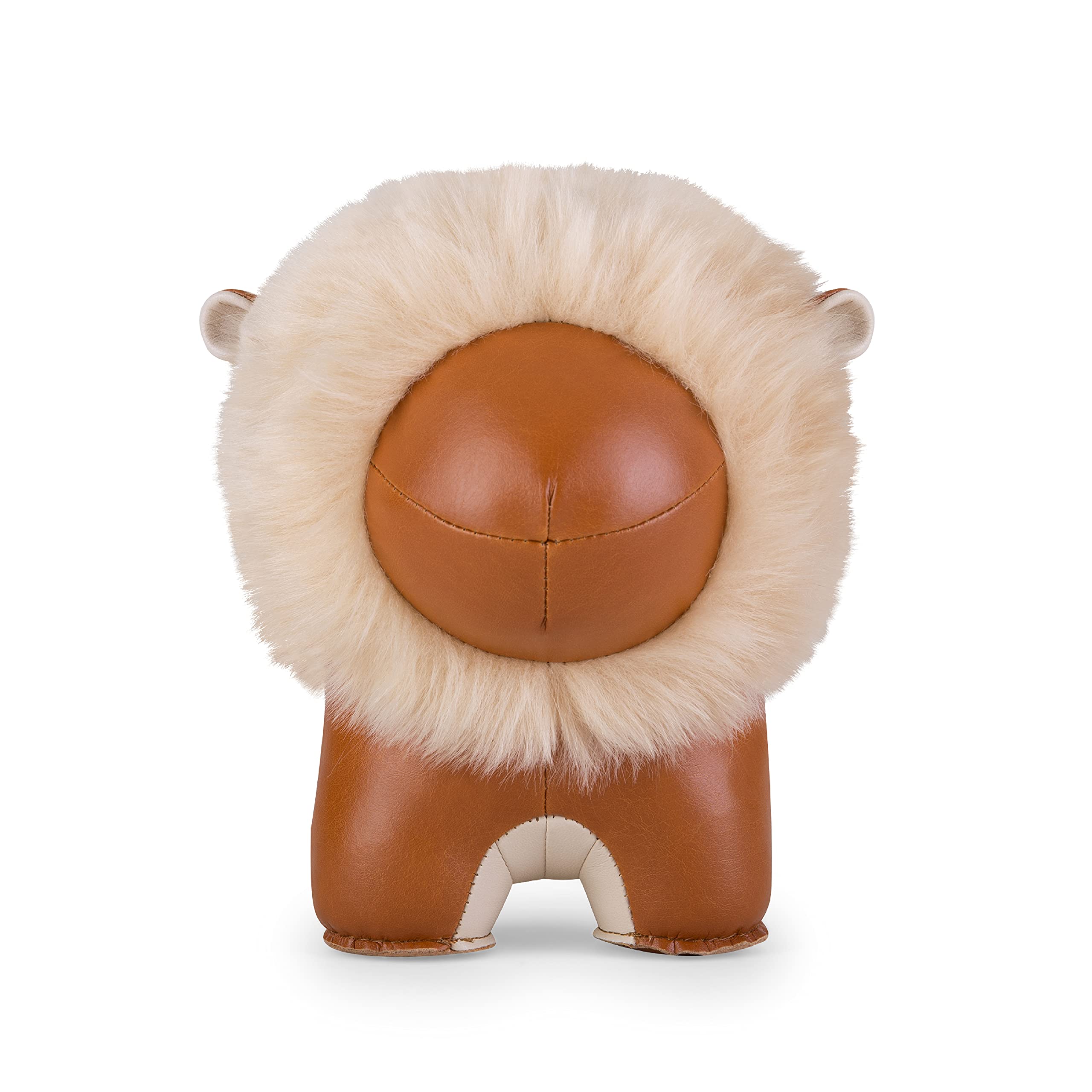 Zuny Lion Puno Bookend - Handmade Leather Animal Bookends for Shelves, Office & Home Decor - Perfect for Organizing Books, Gifts, and Workspace Accessories