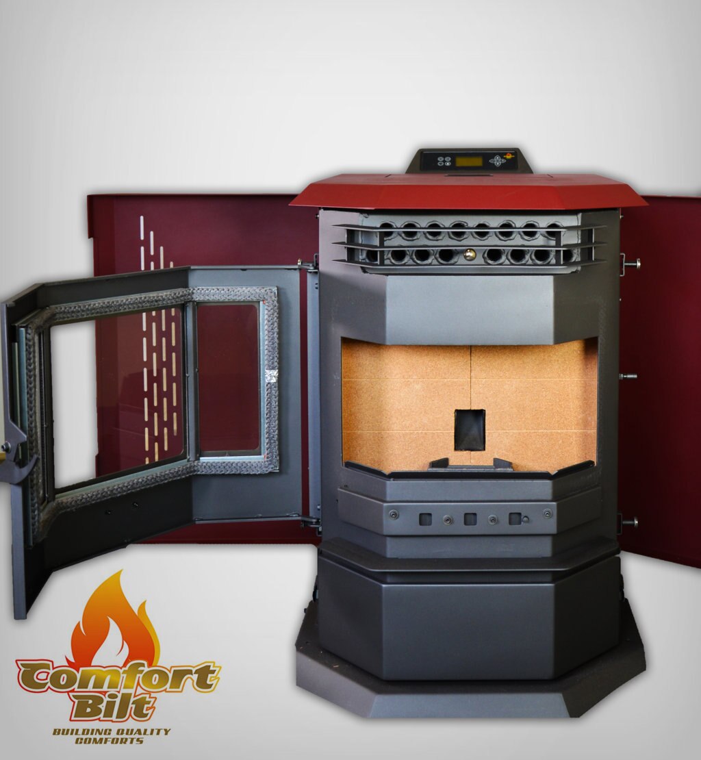 ComfortBilt HP22 Pellet Stove in Burgundy - High Efficiency Heating for Home & Cabin | Perfect for Winter Warmth & Energy Savings