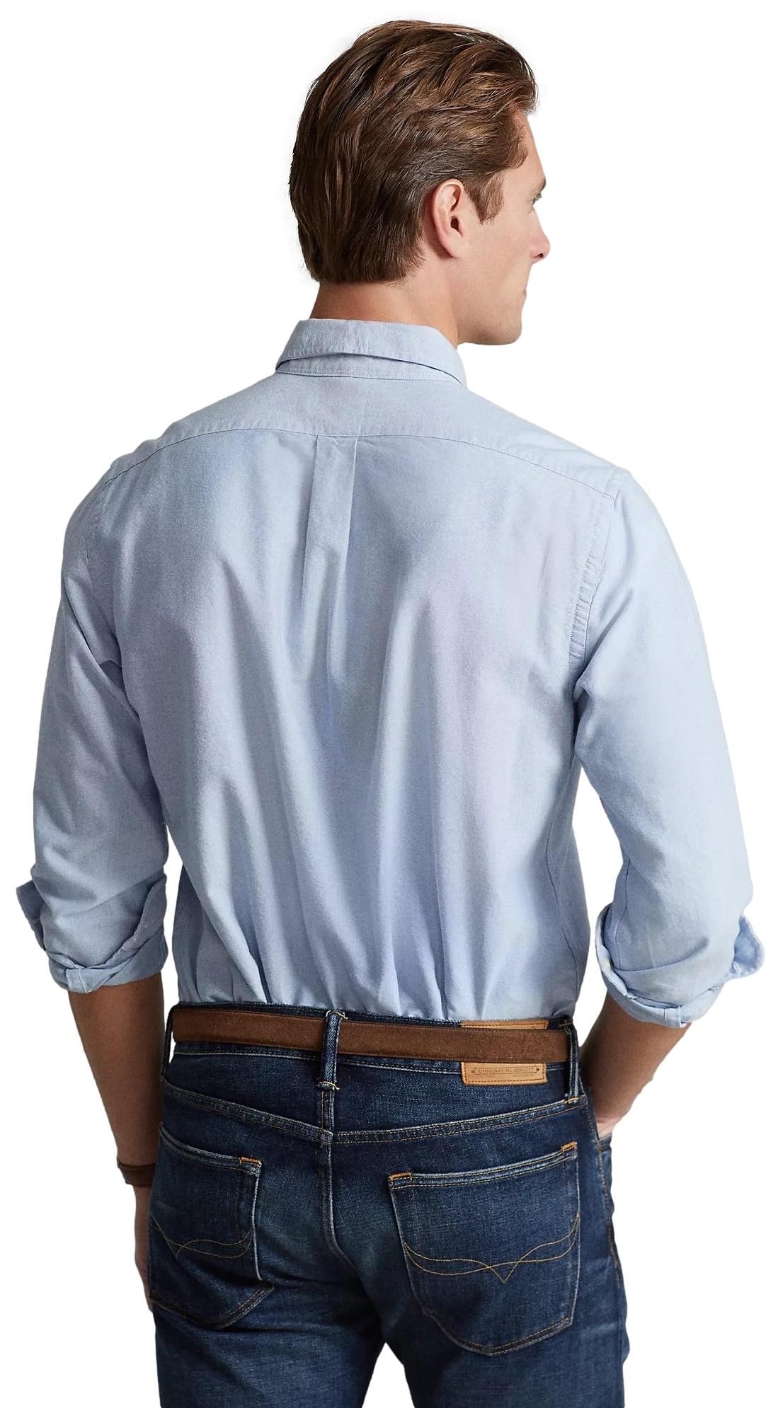 POLO RALPH LAUREN Men's Slim Fit Long Sleeve Oxford Button Down Dress Shirt for Business Casual & Office Wear | Premium Cotton Formal Shirt for Work, Interviews & Special Occasions