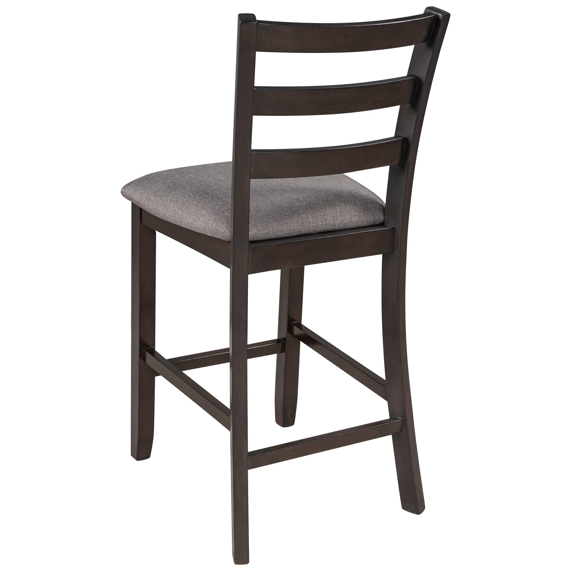 Farmhouse Style Counter Height Dining Table Set for 5 with 2-Tier Storage Shelves & 4 Padded Chairs - Espresso Finish | Perfect for Small Kitchens, Breakfast Nooks & Open Concept Dining Areas