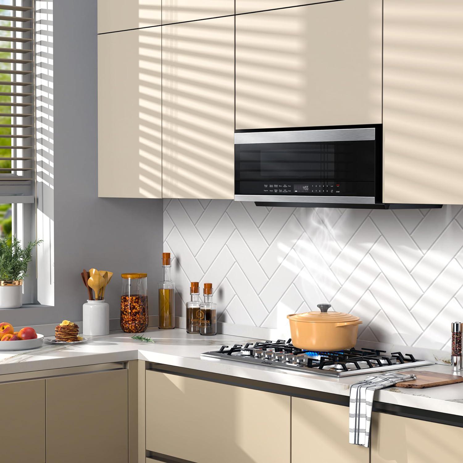 AVIVA 30 Inch Over the Range Microwave Oven - 1.2 cu.ft Capacity, Stainless Steel (AOTRS304SB) - Perfect for Small Kitchens & Apartments