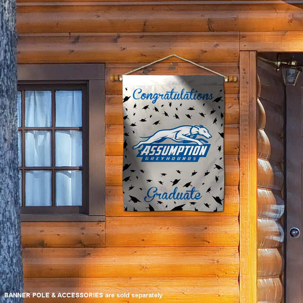 Assumption College Greyhounds Graduation Banner Flag - Custom College Team Spirit Decor for Dorms, Parties & Alumni Events
