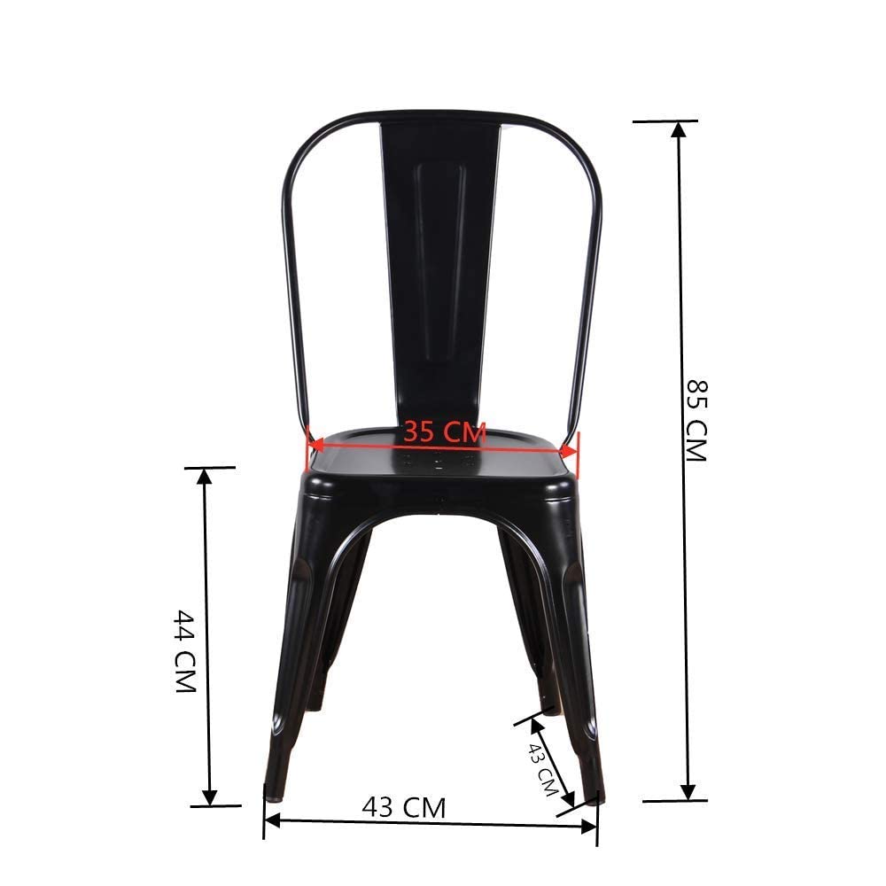 **BubbleDragon Set of 4 Metal Dining Chairs - Indoor & Outdoor Use, Heavy-Duty Patio Chairs for Kitchen, Restaurant, Garden, or Backyard (Black) - Perfect for BBQs, Parties, and Outdoor Gatherings**