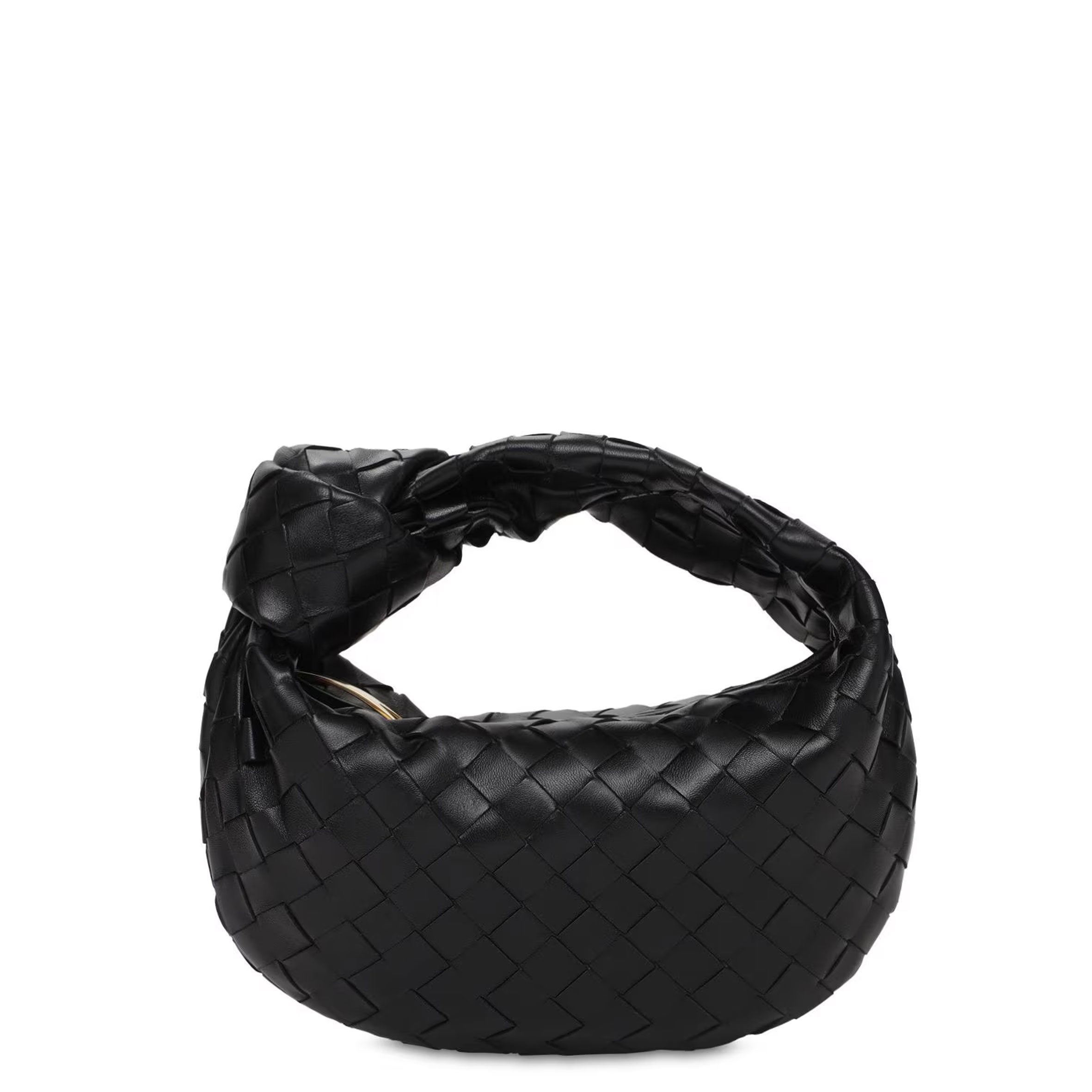 Jodie Mini Intrecciato Leather Crossbody Bag - Black (G) | Luxury Woven Designer Handbag for Women | Perfect for Date Night, Office & Evening Events