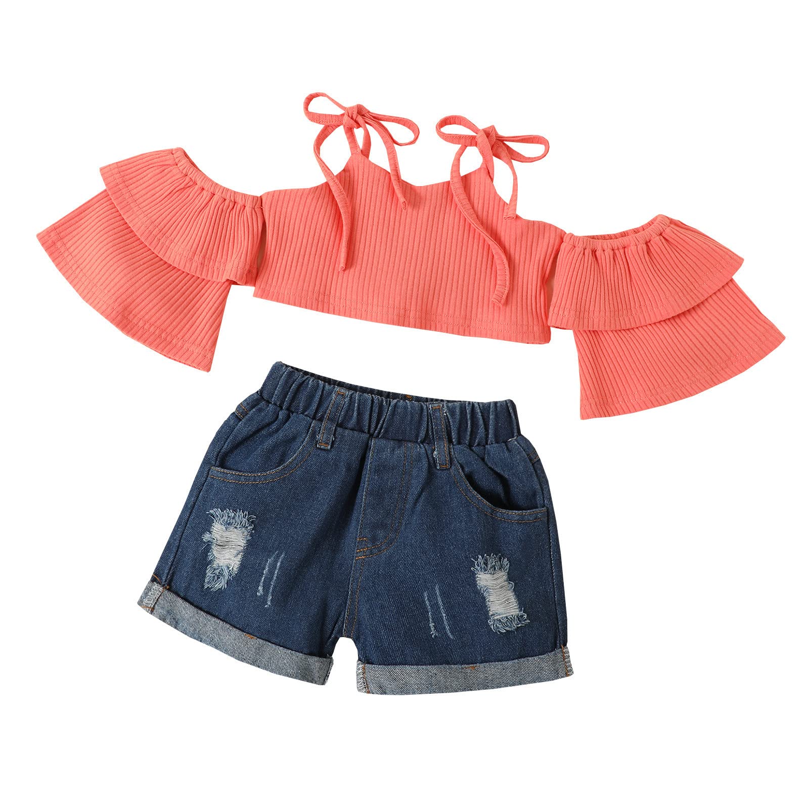 Adorable Newborn Baby Girl Summer Outfit - Short Sleeve Butterfly Print Tee & Matching Shorts Set | Perfect for Playdates, Beach Trips & Family Photos | Soft Cotton Infant Clothes