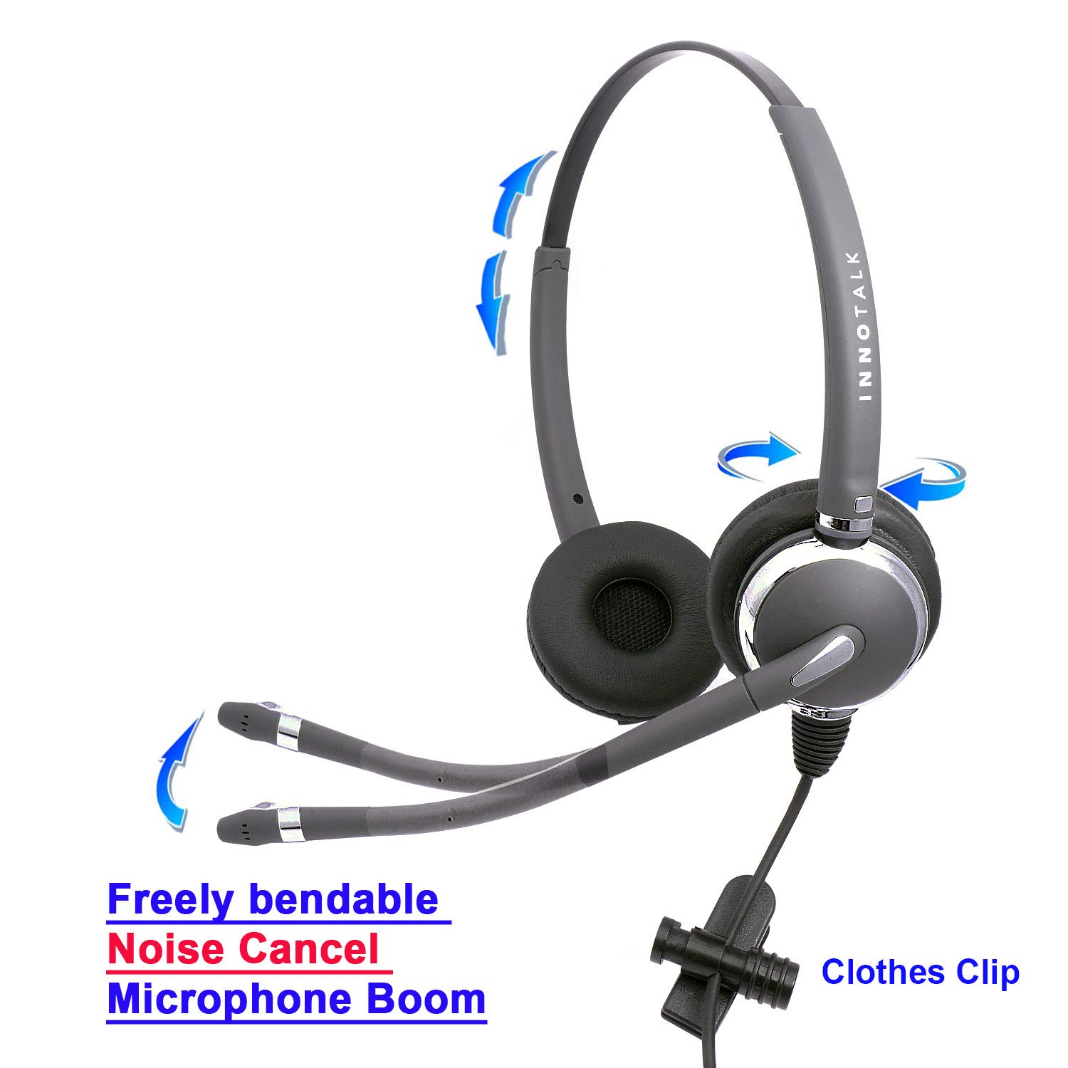Best Noise Cancelling USB Headset with Mic for MS Lync, Skype, Cisco Jabber & Avaya One-X - Plug & Play USB Technology, Plantronics QD Compatible - Perfect for Remote Work, Call Centers & Online Meetings