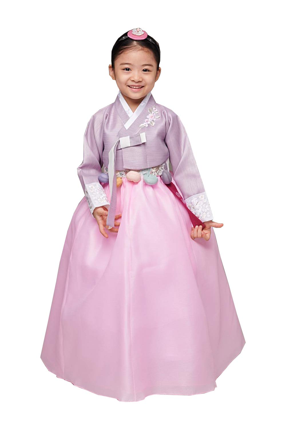 Korean Traditional Hanbok Dress for Baby Girls - Purple Jacket & Pink Skirt Set for 1st Birthday Party & Doljanchi Celebration | Perfect for Cultural Events, Photo Shoots & Special Occasions