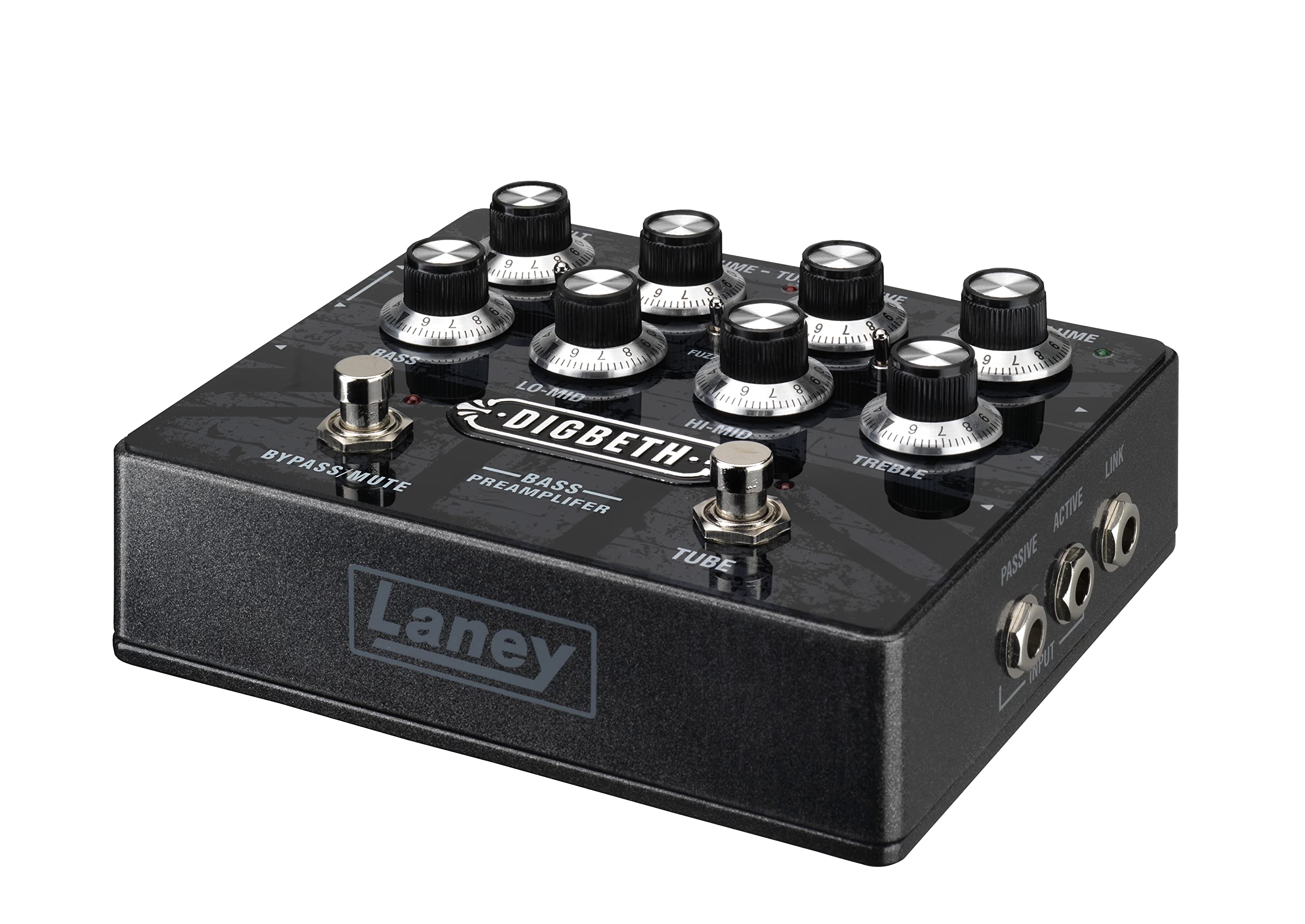 Laney Digbeth DB Bass Guitar Preamp Pedal - High Gain Bass Amplifier with EQ Control, Black | Perfect for Live Performances & Studio Recording