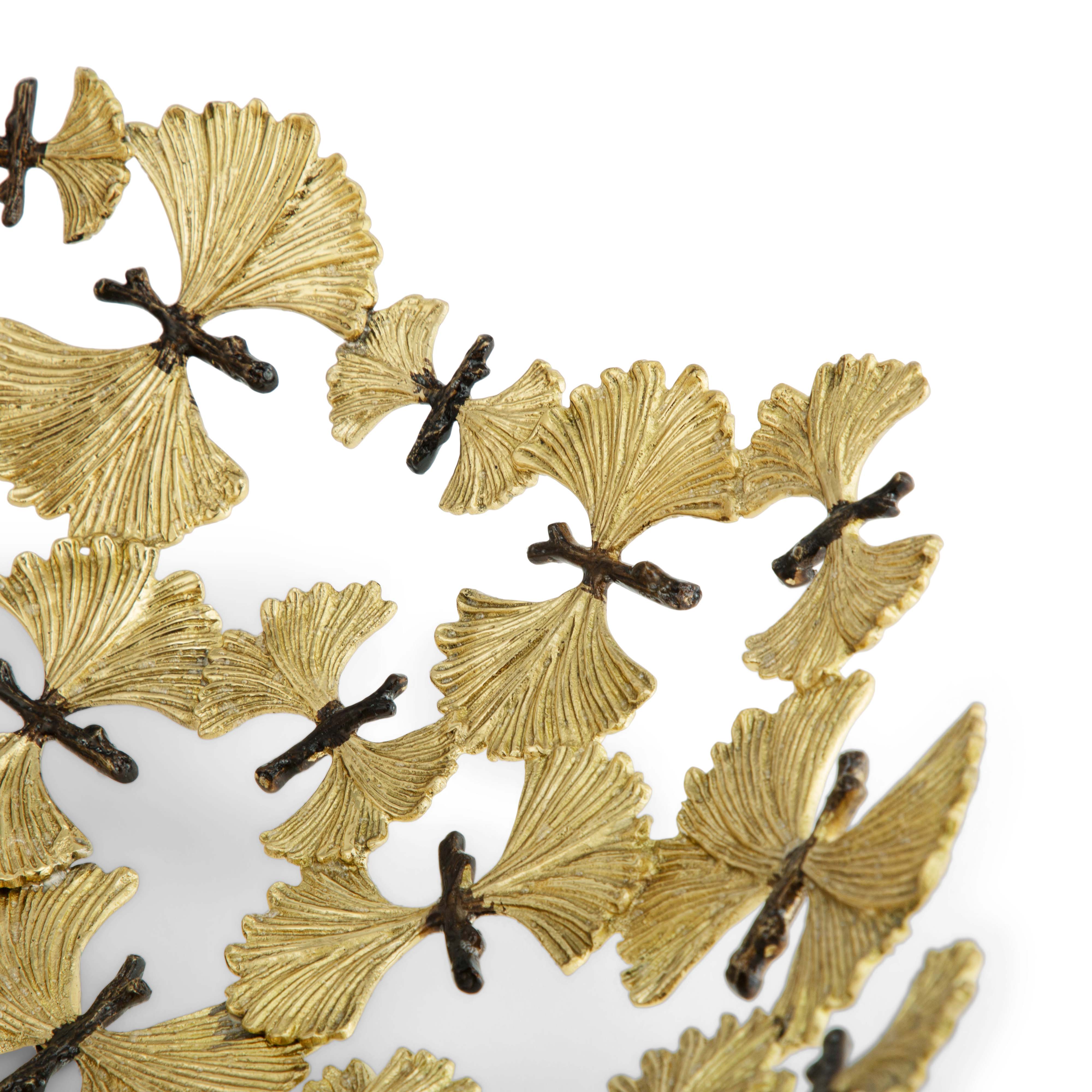 Elegant Butterfly Ginkgo Leaf Ceramic Centerpiece Bowl - Handcrafted Decorative Serving Dish for Dining Table, Wedding, Party Decor & Home Decor