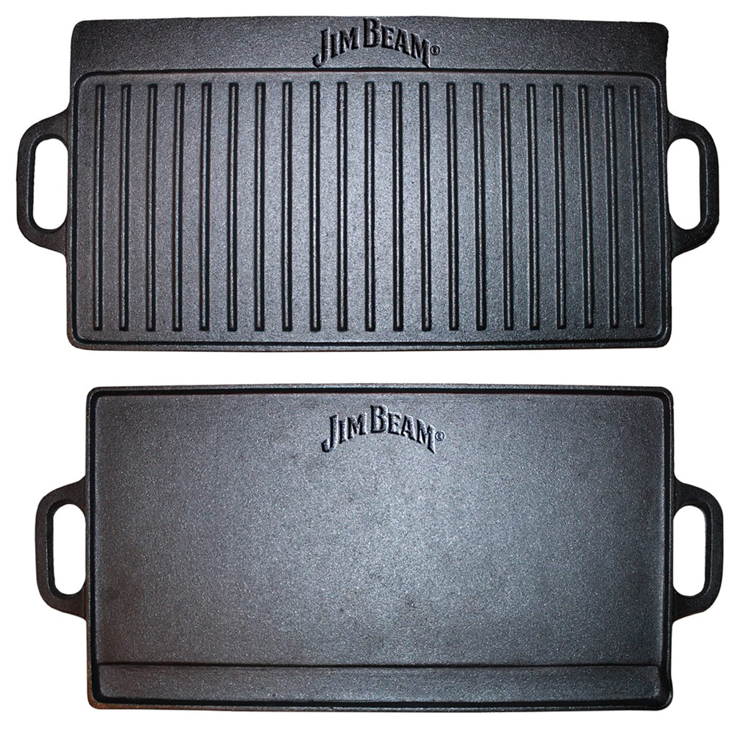 Jim Beam Heavy Duty Double Sided Cast Iron Griddle Pan - 20