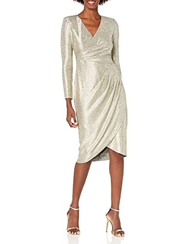 Adrianna Papell Women's Foiled Jersey Wrap Dress - Elegant Evening & Party Wear for Special Occasions