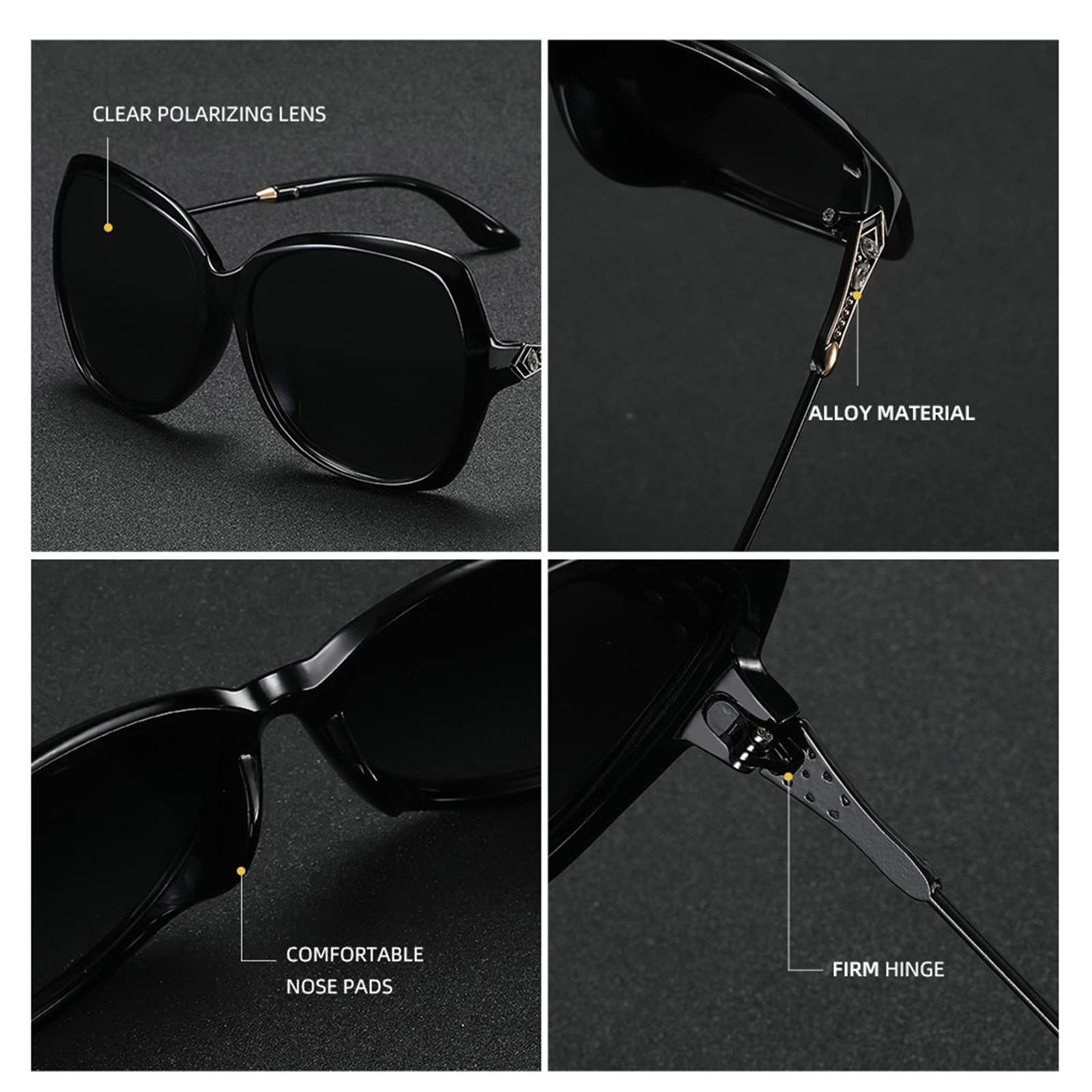 Willochra Women's Polarized Reading Sunglasses with Rhinestone Round Frame - Full Lens Magnification Sun Readers for Outdoor Reading & Driving