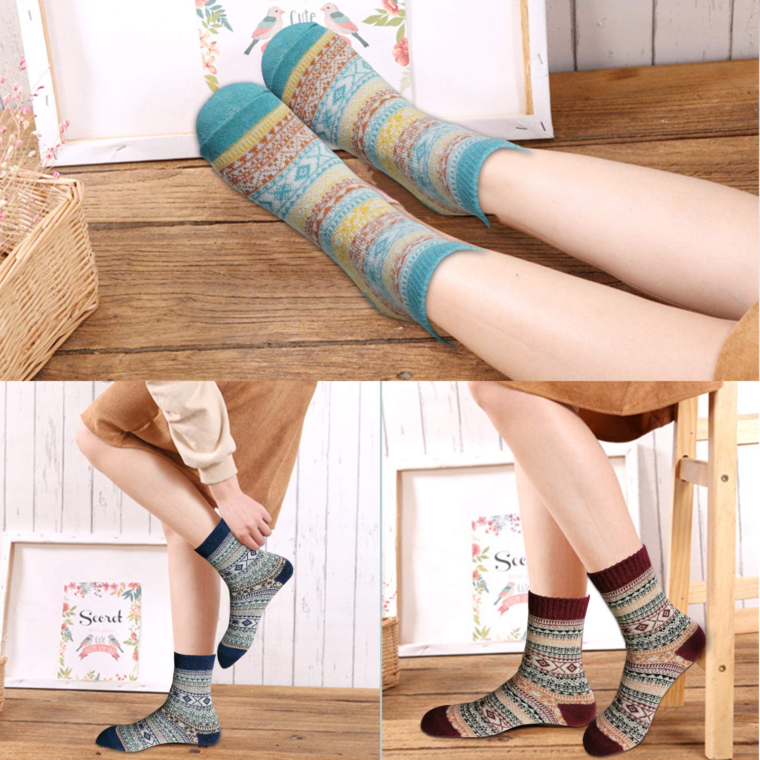 Warm Winter Wool Crew Socks for Women - Soft & Cozy Thick Knit Socks - Perfect Christmas Gifts & Stocking Stuffers - Ideal for Cold Weather, Home Comfort & Holiday Gifting