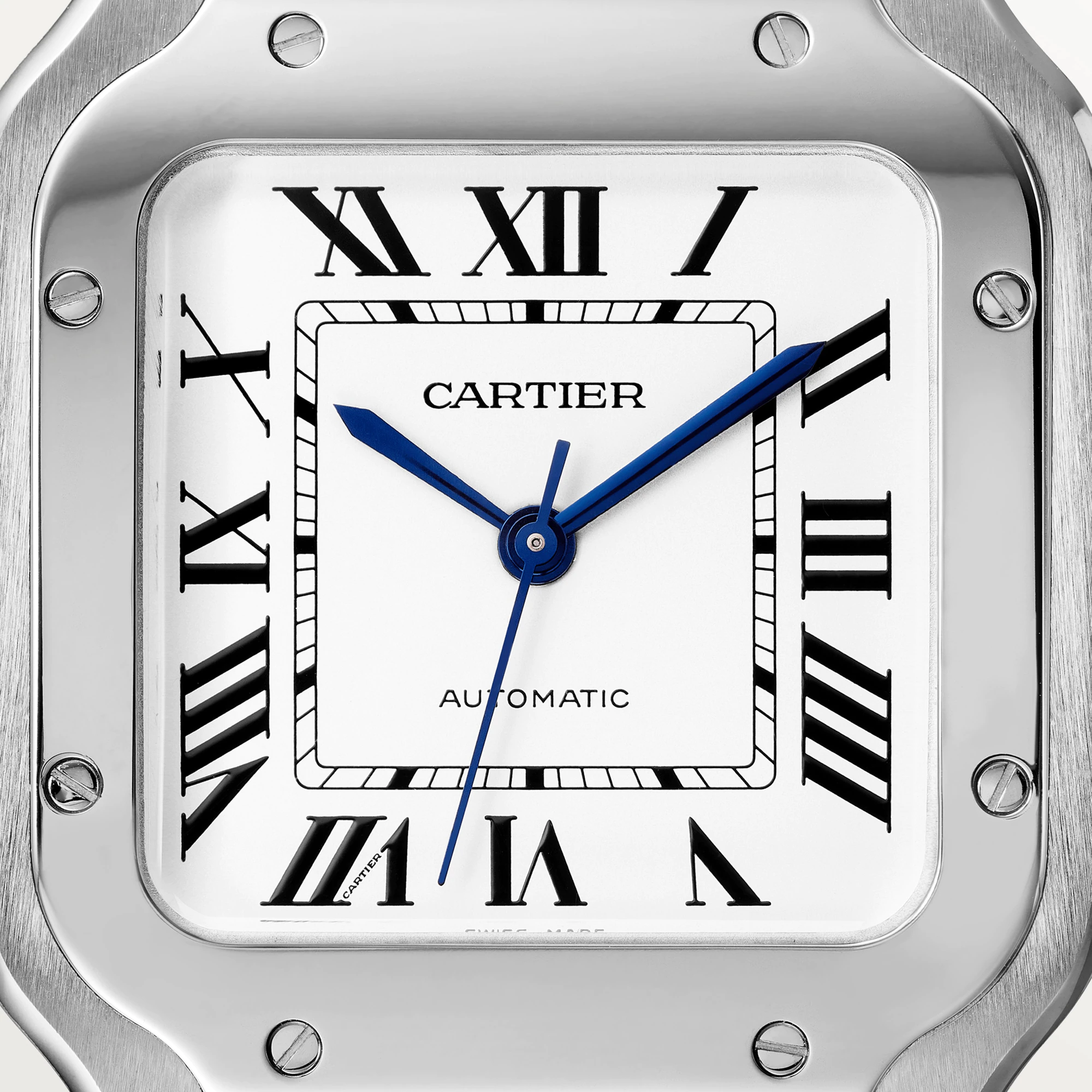 Cartier Santos Stainless Steel Men's Watch - Luxury Swiss Automatic Timepiece for Business & Formal Occasions