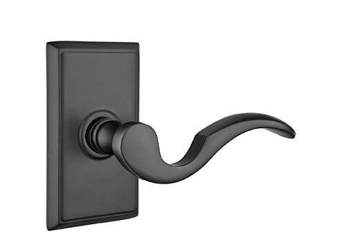 Emtek Passage Set with Rectangular Rosette & Cortina Lever - Right Hand, French Antique Finish for Interior Doors - Perfect for Bedrooms, Bathrooms, and Closets