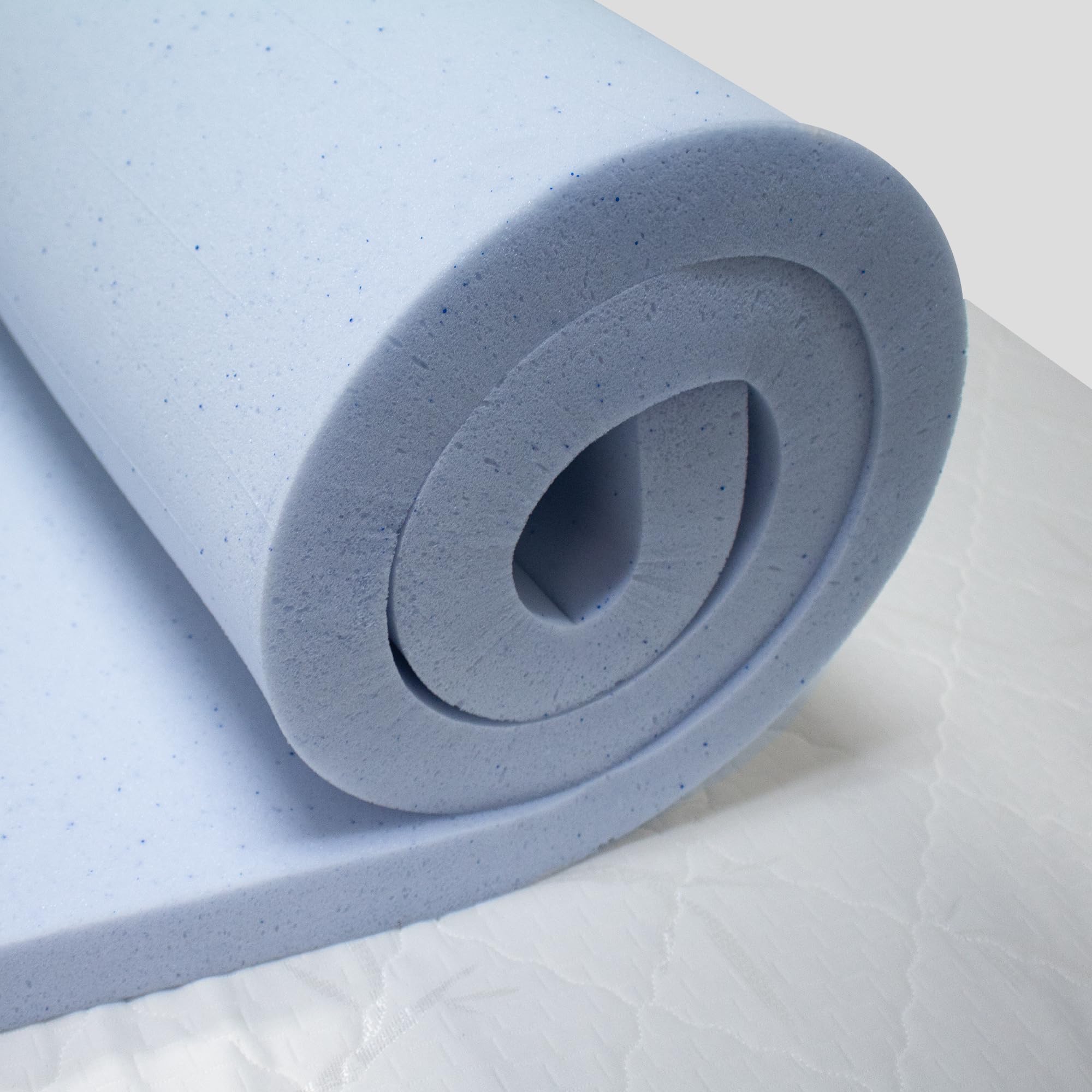 2 Inch RV Gel Memory Foam Mattress Topper - Cooling Comfort for RV King Size Beds (72x80 Inches) - Blue - Perfect for Camping, Road Trips & Travel Trailers
