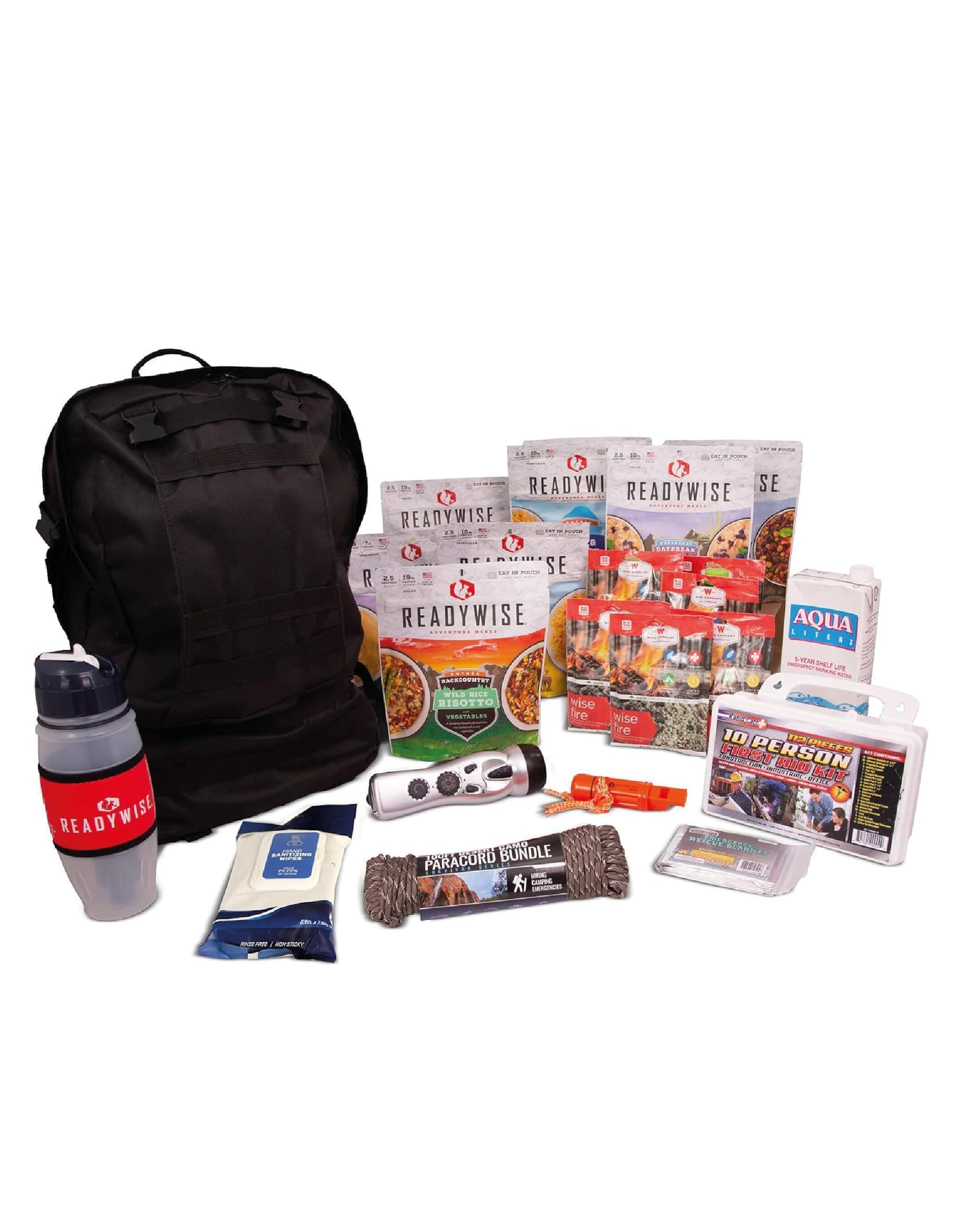 ReadyWise 72-Hour Emergency Survival Backpack Kit | Waterproof Tactical Bug Out Bag with First Aid Supplies, Food & Survival Gear | Perfect for Camping, Hiking & Natural Disasters