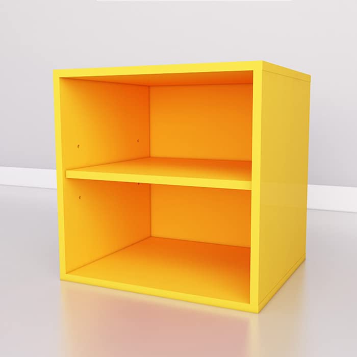 Wooden Cube Storage Bookcase with Doors - Organize Books, Toys & Home Decor - Perfect for Living Room, Bedroom, or Office Storage Solutions