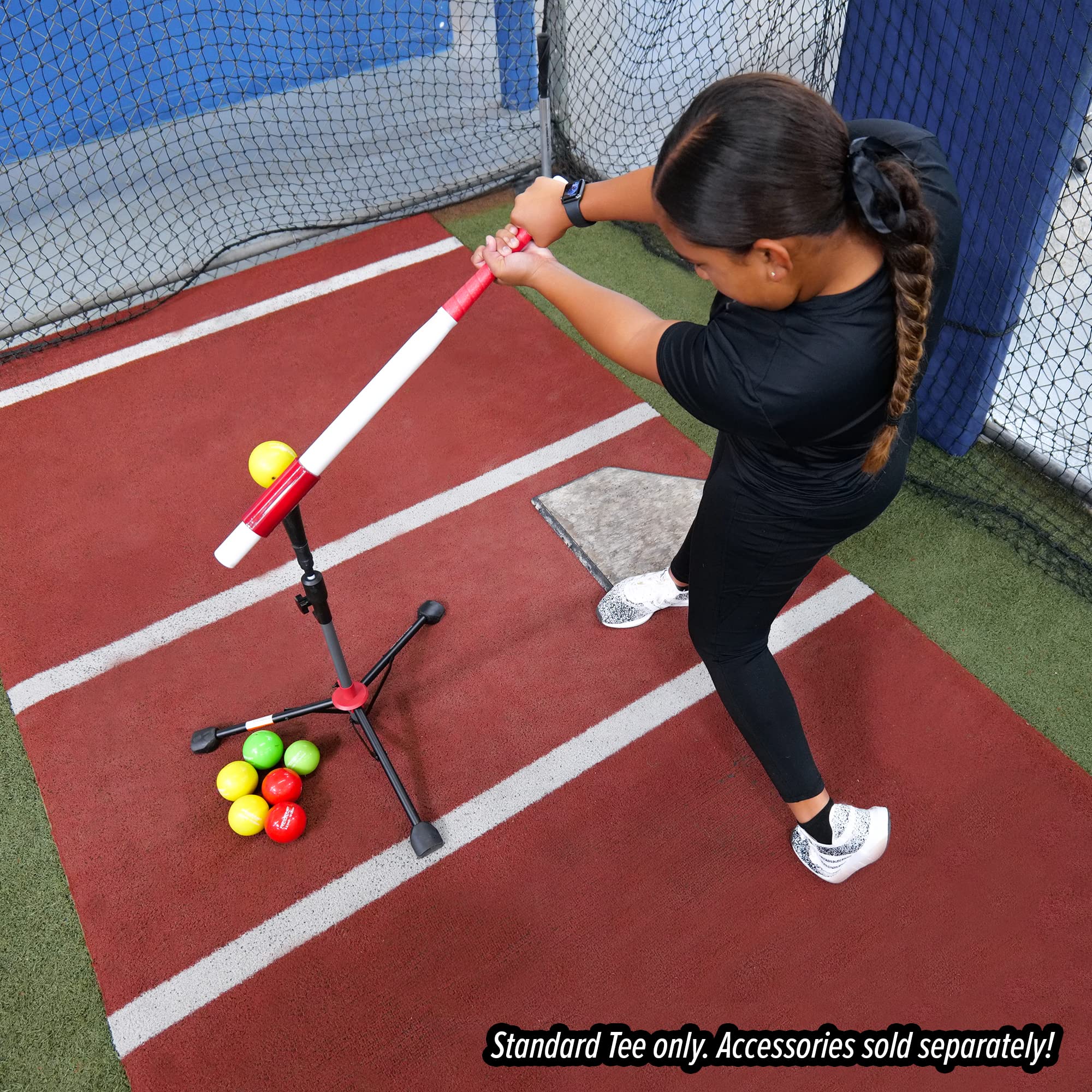 Corbin Carroll 7x7 Baseball & Softball Practice Net with Travel Tee & 12 Baseballs - Hitting, Pitching, Batting & Fielding Training Equipment for Youth & Adults - Perfect for Backyard, Field & Indoor Practice