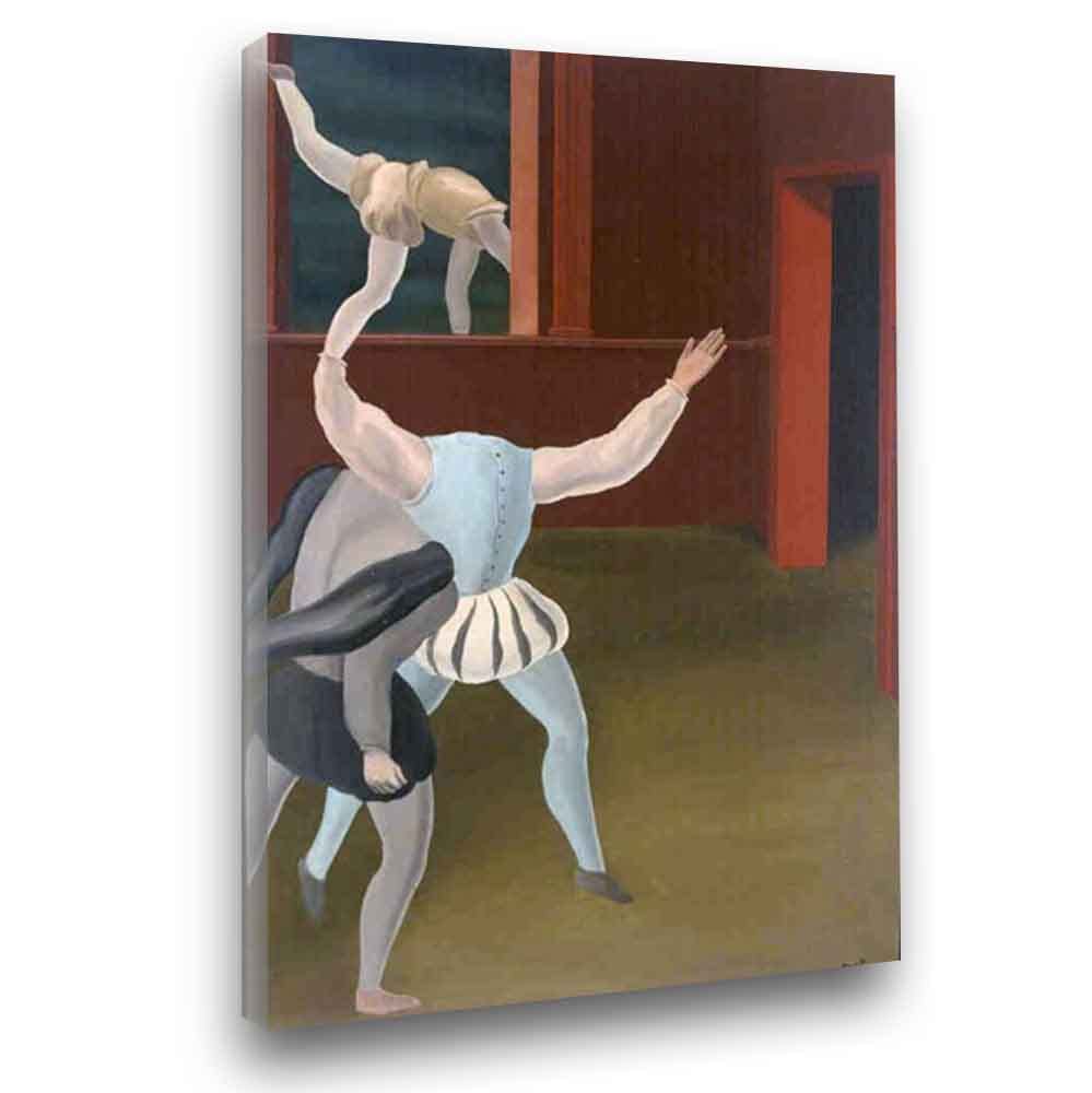 Rene Magritte Canvas Print - 'A Panic in the Middle Ages' Framed Wall Art (22x30 Inches) | Vintage Surrealist Painting for Living Room, Bedroom & Office Decor | Ready to Hang Home Decoration