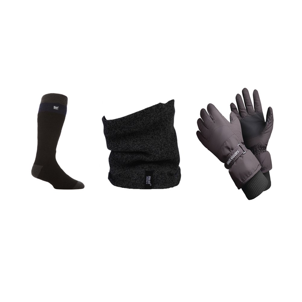 Heat Holders Men's Ski Accessories Set - Thermal Ski Socks, Winter Gloves & Neck Warmer for Cold Weather - Perfect for Skiing, Snowboarding & Outdoor Winter Activities