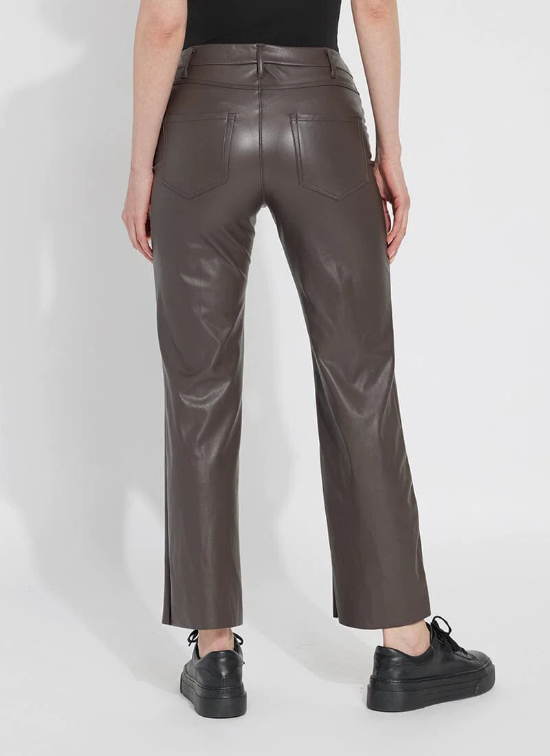 Amara Straight Leg Pants for Women - Rich Cocoa Brown High Waist Trousers | Comfortable Office Wear & Casual Outfits