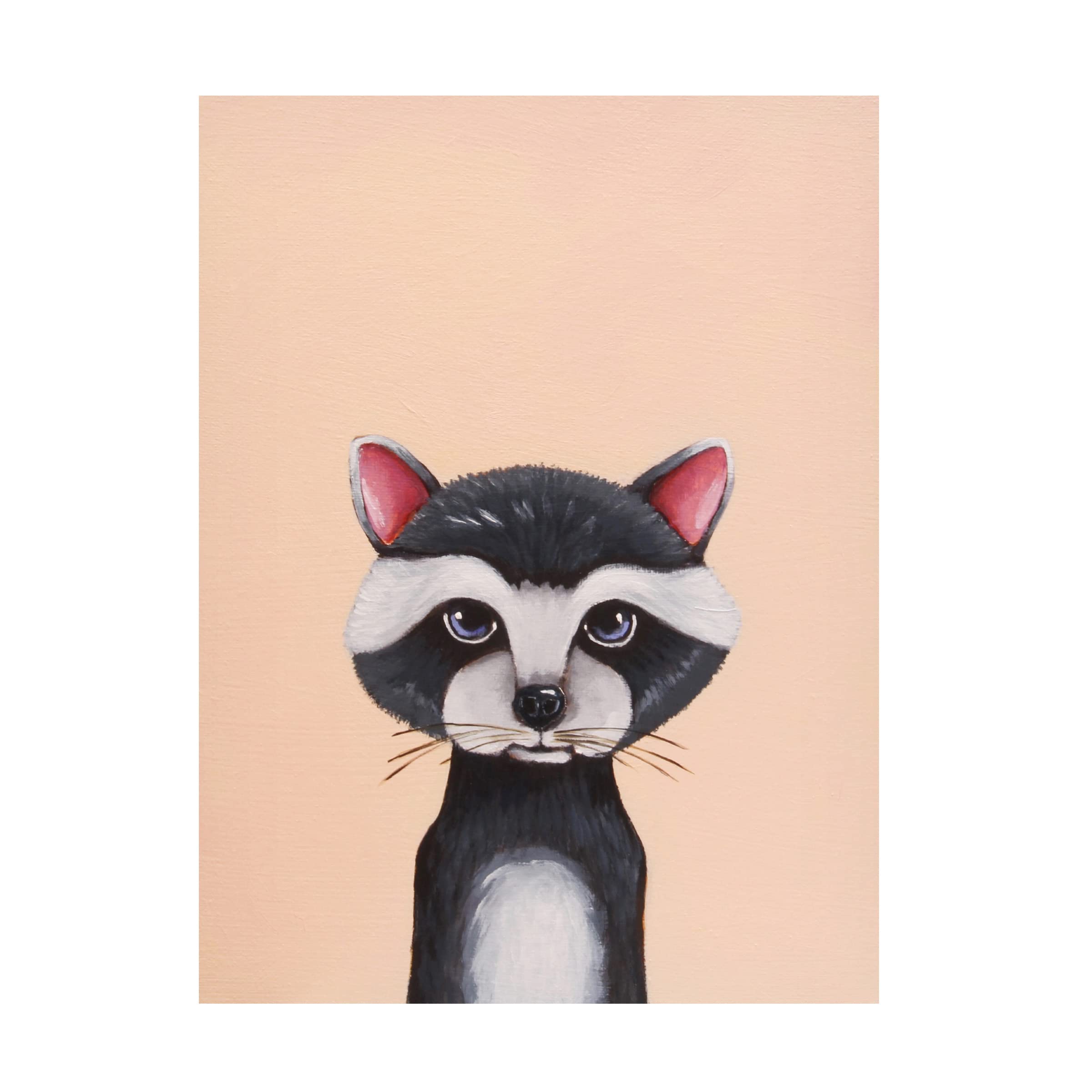Trademark Fine Art 'Baby Raccoon' Canvas Wall Art by Lucia Stewart - Cute Nursery Decor, Living Room Painting, Animal Wildlife Home Decoration