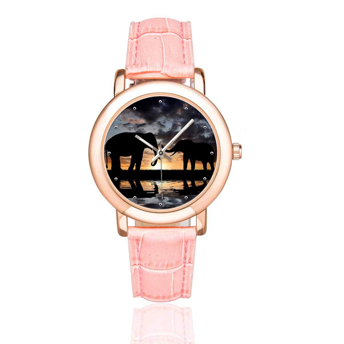 **InterestPrint Red Octopus Rose Gold Women's Waterproof Wrist Watch – Stylish & Durable for Casual, Office & Outdoor Wear**