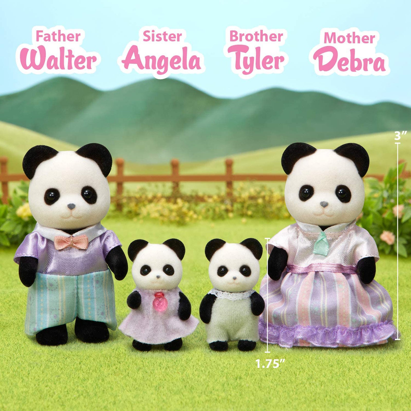 Calico Critters Pookie Panda Family Figure Set - Adorable Collectible Animal Toys for Kids, Perfect for Playtime, Gift Giving, and Nursery Decor