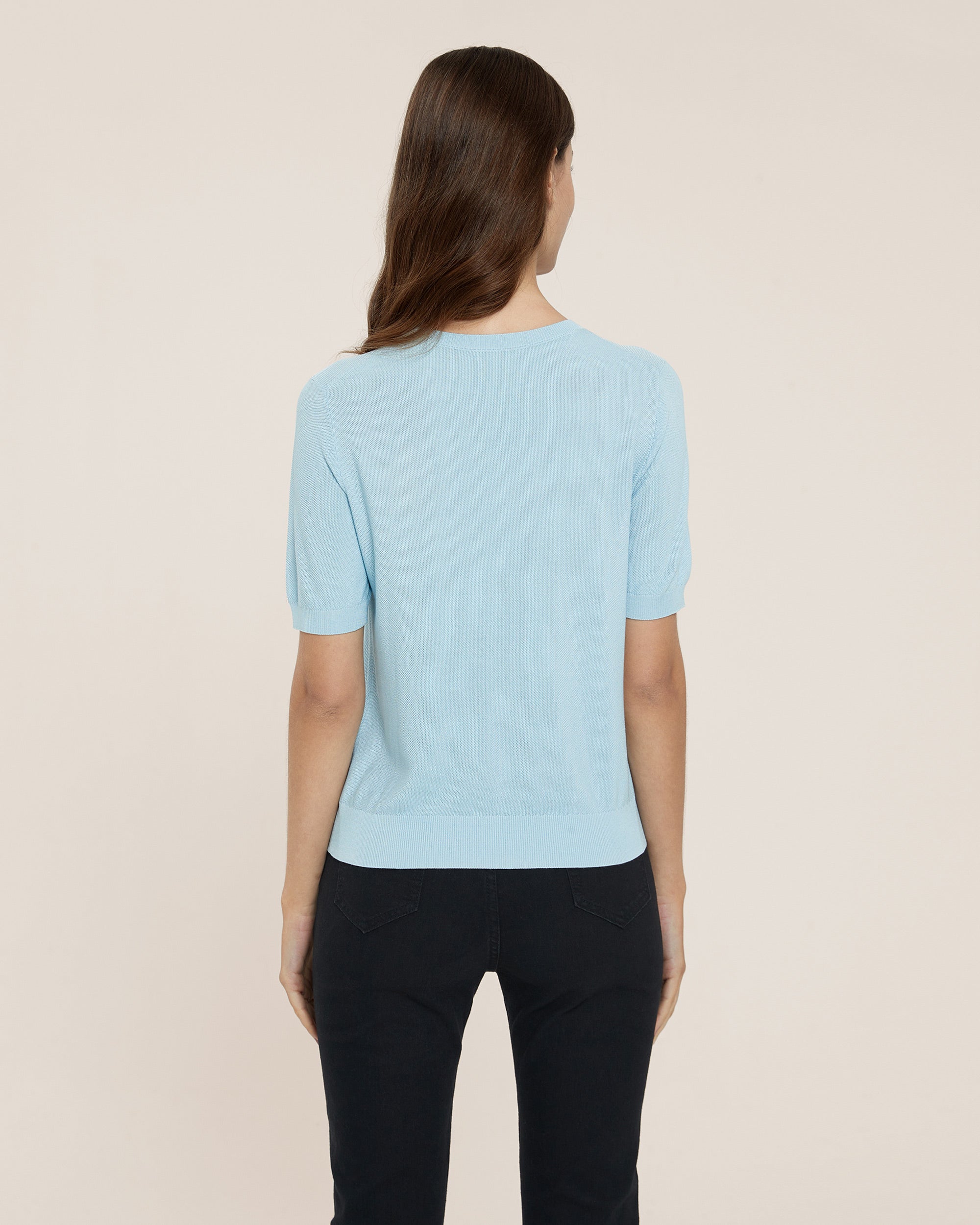 Silk Knit Crew Neck T-Shirt for Women - Soft & Breathable Summer Top - Perfect for Casual Wear, Layering & Office Outfits