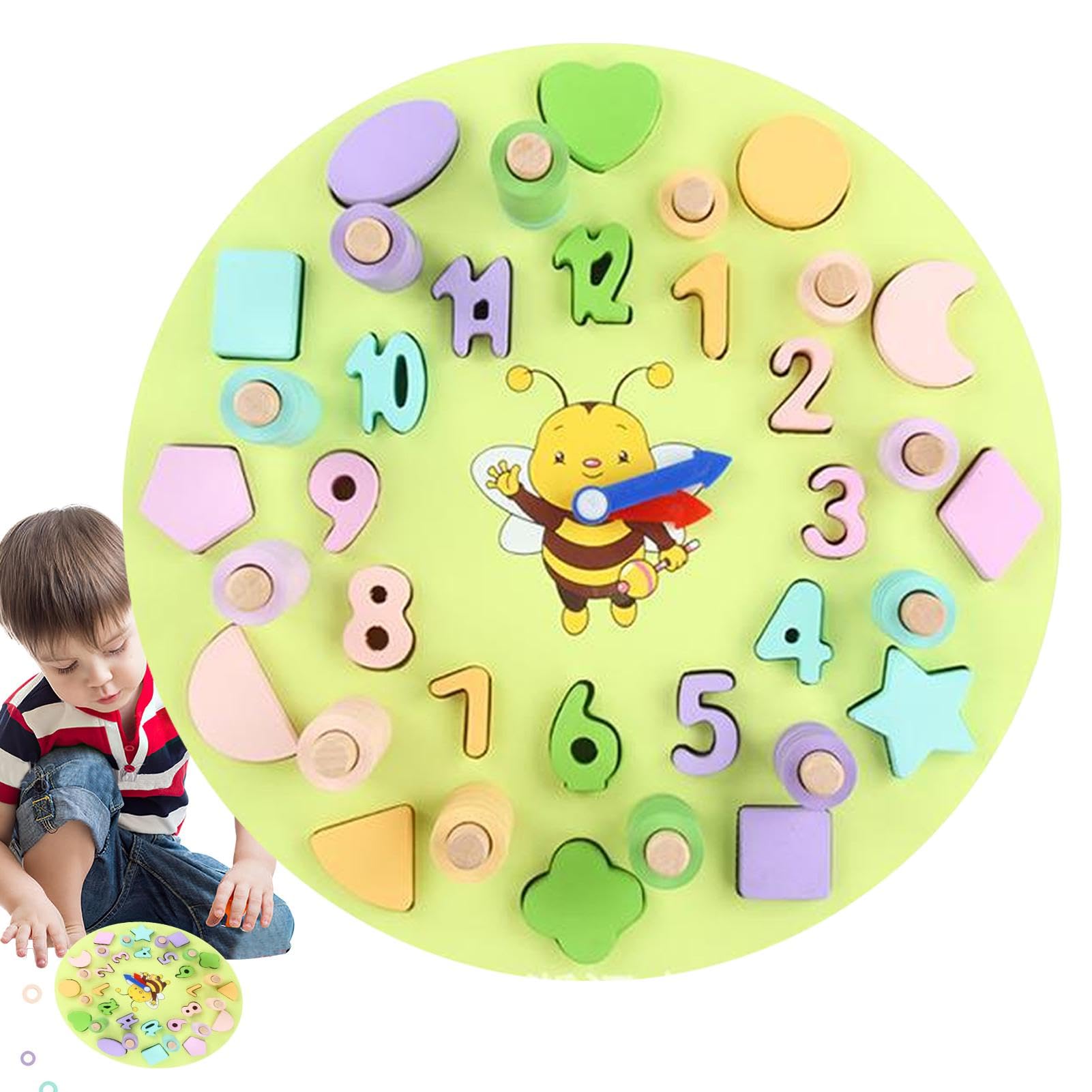 Colorful Matching Board Math Toy - Clock Learning Game for Preschoolers | Early Education Teaching Aid for Numbers & Time | Perfect for Classroom & Homeschool Activities
