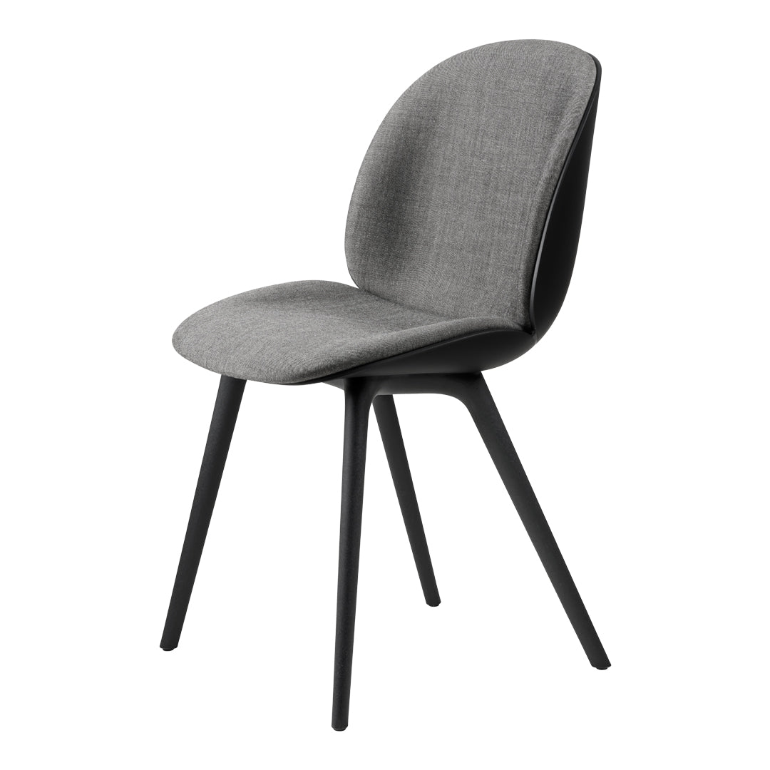 Beetle Dining Chair with Front Upholstery & Black Plastic Base - Modern Kitchen & Dining Room Seating for Home & Restaurant Use