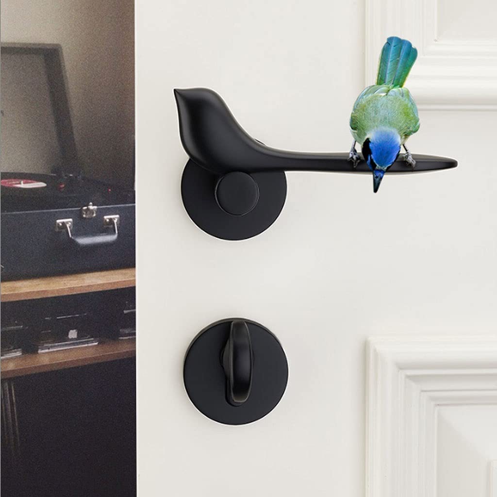 **Silent Metal Door Knob Lever with Key - Bright Chrome Bedroom Bathroom Study Hallway Closet Door Handle Lock - Perfect for Noise-Sensitive Areas & Home Security**