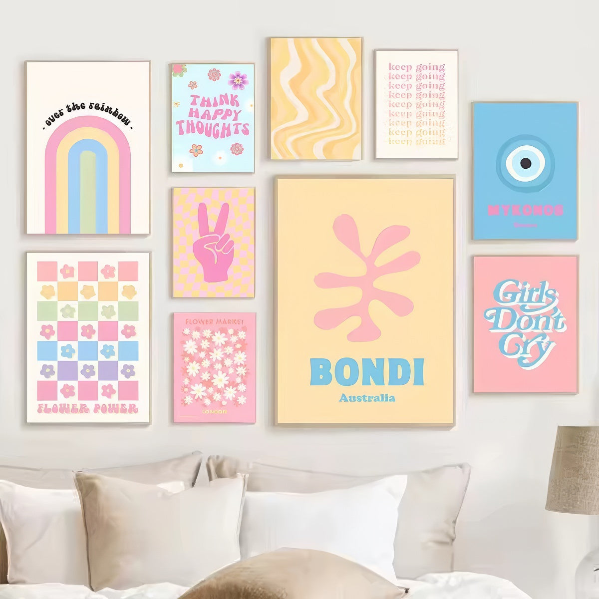 Pastel Positivity Wall Art - Inspirational Canvas Posters for Home & Office Decor - Perfect for Bedroom, Living Room, and Workspace Motivation