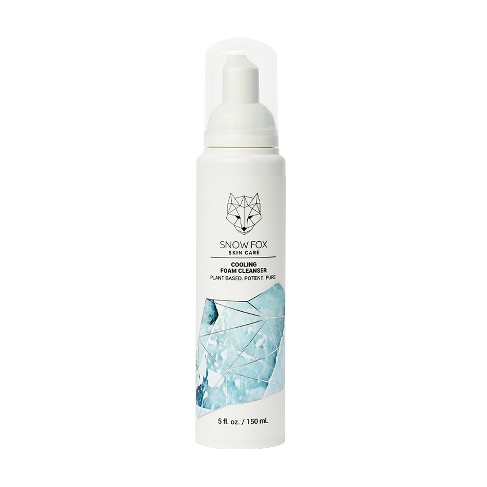 Snow Fox Cooling Foam Cleanser with Organic Aloe Vera Juice - 150ml Hydrating Face Wash for Sensitive Skin | Perfect for Summer Skincare & Post-Workout Refreshment