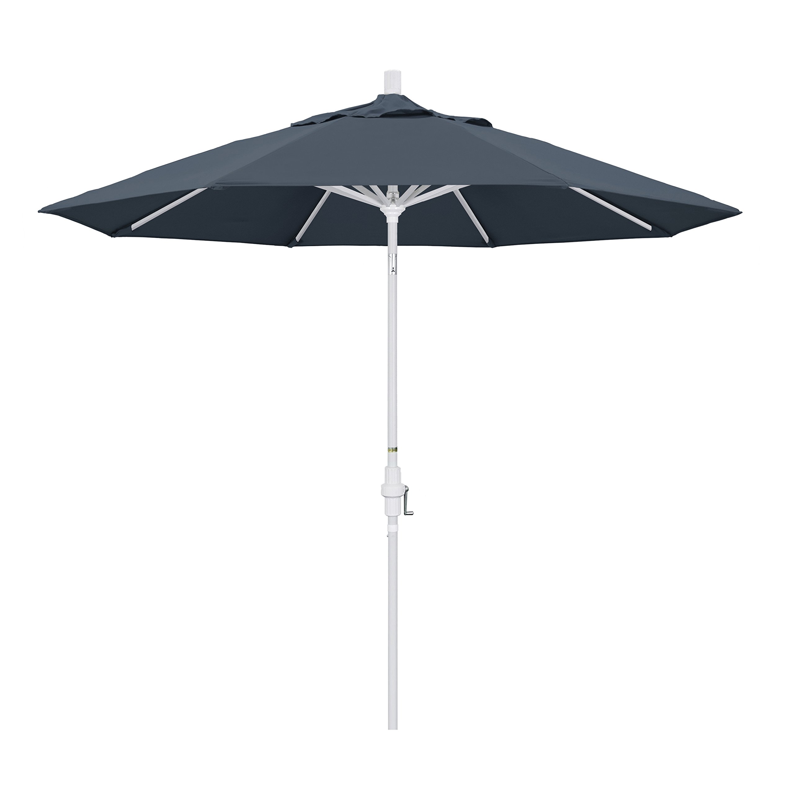 9' Round Aluminum Market Umbrella with Crank Lift - Pacifica Sapphire for Patio & Outdoor Dining