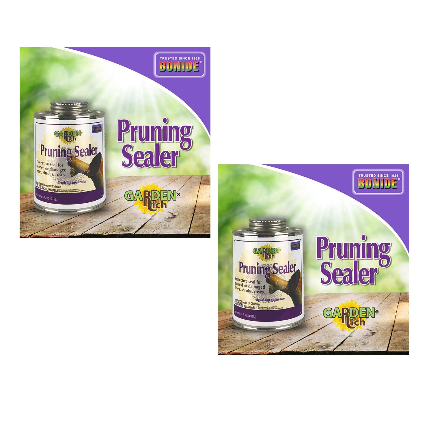 Bonide BND225 Tree Pruning Sealer with Brush Top Applicator - 16 oz (Pack of 2) - Professional Wound Dressing for Trees, Shrubs & Plants - Ideal for Pruning Cuts, Grafting & Storm Damage Repair