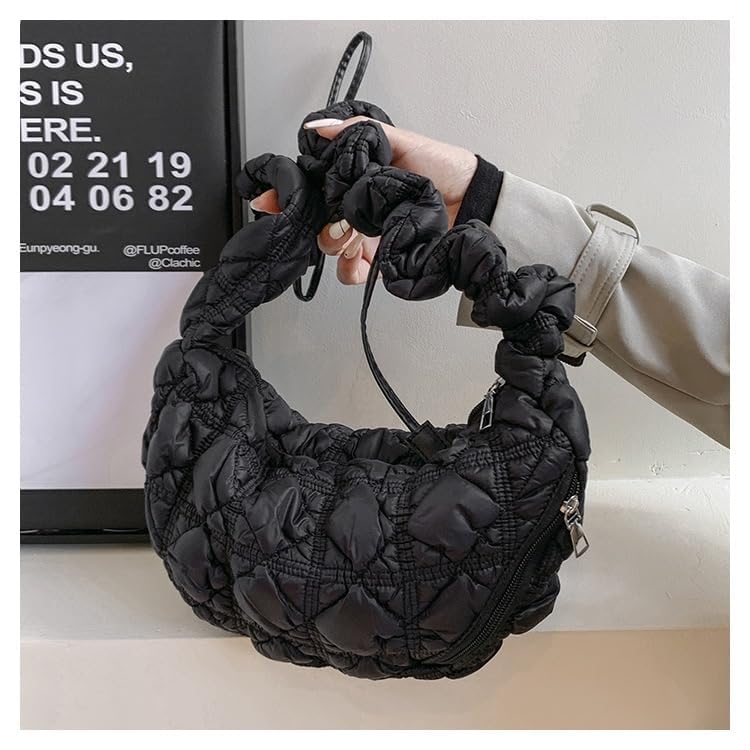 Quilted Puffer Tote Bag for Women - Winter Down Padding Shoulder Purse | Stylish Handbag for Work, Travel & Shopping