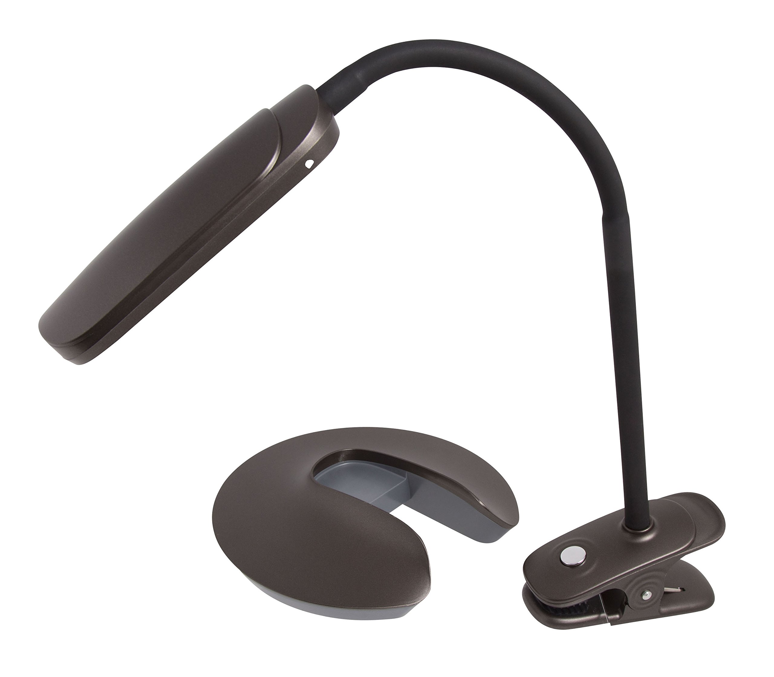 2-in-1 Clip-On Slim Head Flex LED Desk Lamp - Adjustable Illuminator 41897 for Home Office, Study & Reading - Energy Saving Task Light with Flexible Gooseneck
