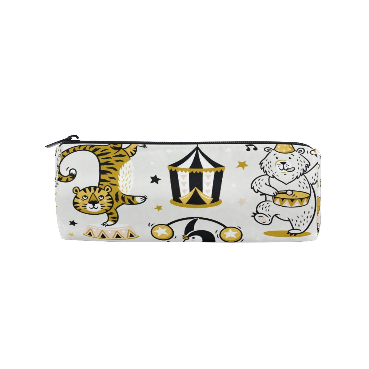Unicorn & Tiger Print Pencil Case - Cute Student Stationery Organizer for Pens, Pencils, Makeup & Travel Accessories (8x3x3 Inch) - Perfect for School, Office & Cosmetic Storage