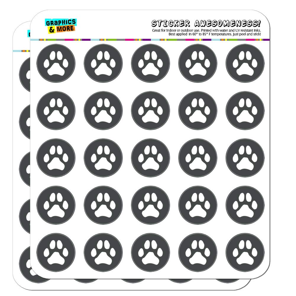 Black and White Paw Print Stickers for Dogs & Cats - Planner, Calendar, Scrapbooking, Crafting Supplies | Perfect for Pet Lovers, Bullet Journals, DIY Projects & Gift Decorations