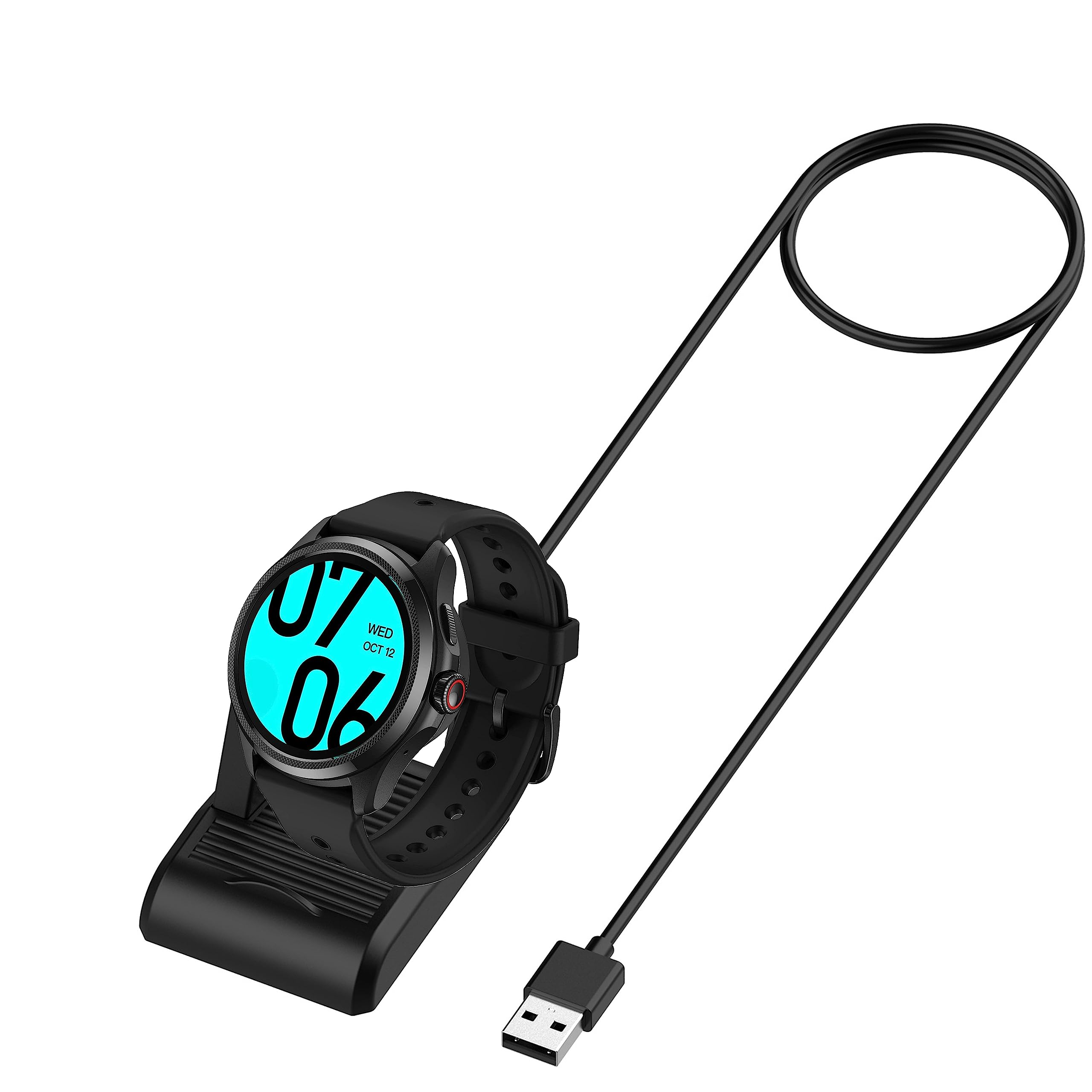 Sahouden Replacement Charger Dock for Ticwatch 5 / Pro X / Pro 3 LTE / E3 - Fast Charging Cradle (Black) | Perfect for Home, Office & Travel Use