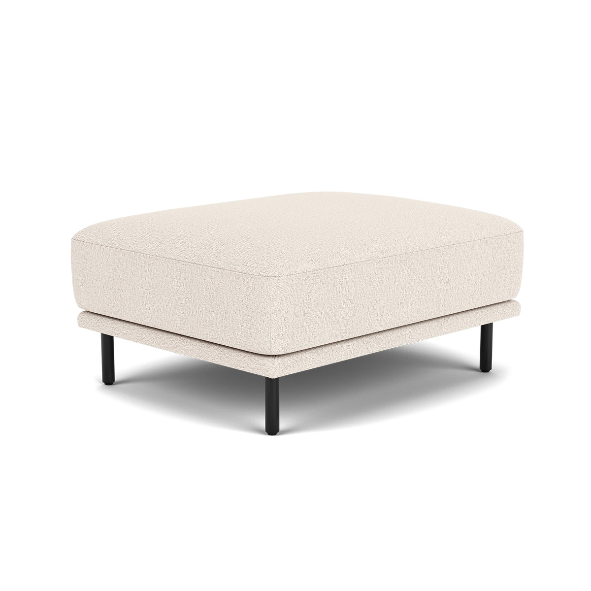 Harvey Boucle Ottoman Stool - Modern Round Footrest Pouf with Soft Chenille Fabric, Perfect for Living Room, Bedroom, or Nursery Decor
