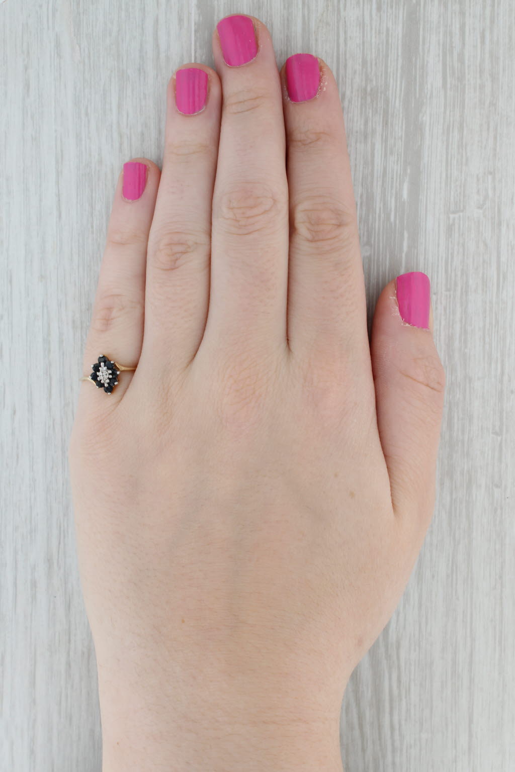 0.50 Carat Blue Sapphire and Diamond Ring in 10K Yellow Gold - Size 6.5 | Elegant Birthstone Jewelry for Women, Perfect for Engagement, Anniversary or Special Occasion Gifts
