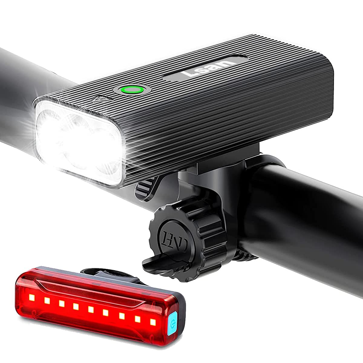 1200 Lumens USB Rechargeable Bike Light Set - Super Bright 3 LED Bicycle Headlight & Taillight with Power Bank Function, IPX5 Waterproof, 3+5 Lighting Modes for Night Cycling, Commuting & Outdoor Adventures