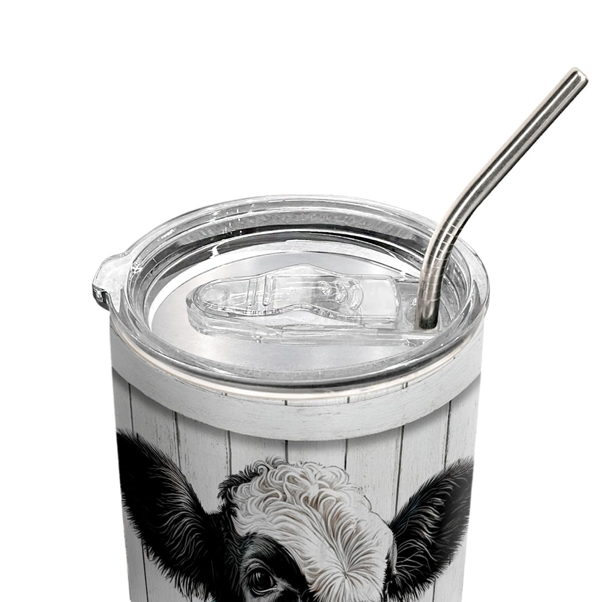 20oz Cow Tumbler - Stainless Steel Vacuum Insulated Travel Mug with Lid - Perfect Gift for Cow Lovers, Farmers & Country Life Enthusiasts - Keeps Coffee Hot/Cold for Hours - Ideal for Farm Work, Road Trips & Office Use