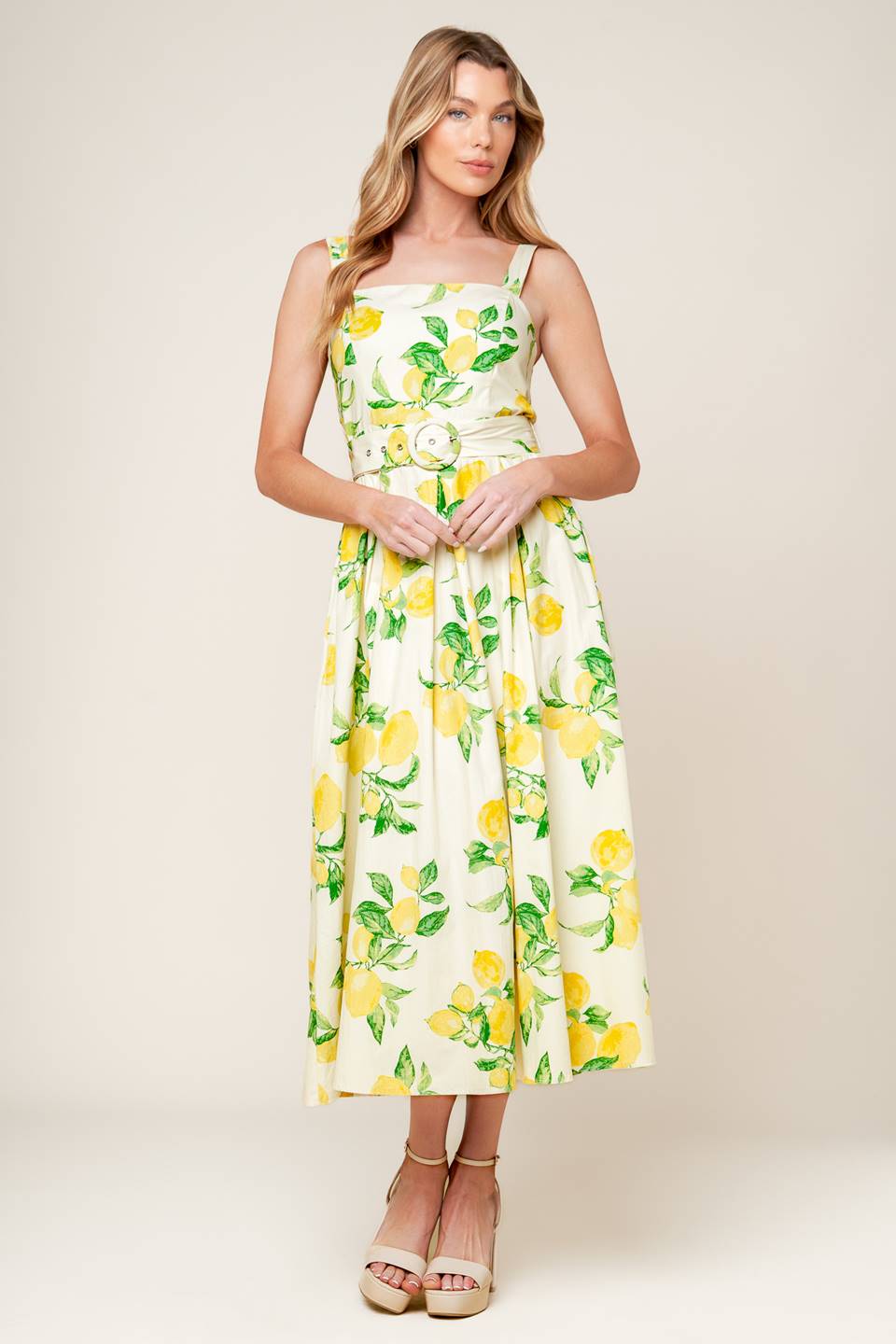 LEMONADE PERFECTION MIDI DRESS - Flowy Summer Dress for Women, Perfect for Beach Vacations & Date Nights
