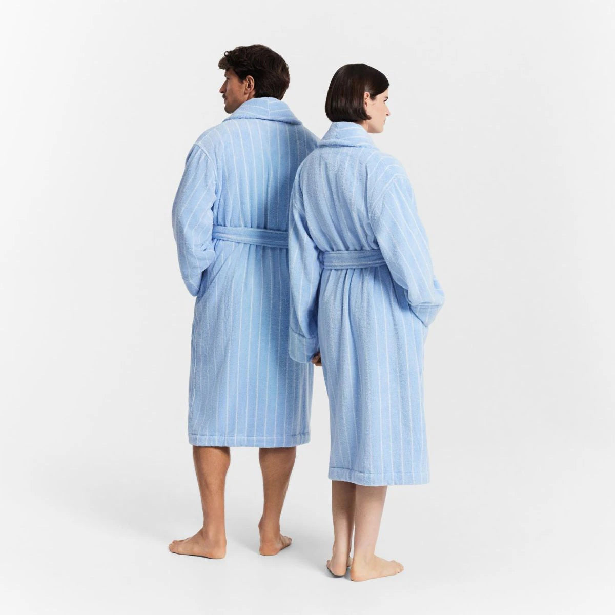 Sheridan AVEN Australian 100% Cotton Bath Robe - Soft & Absorbent Skylight Stripe Design for Spa, Hotel & Home Relaxation