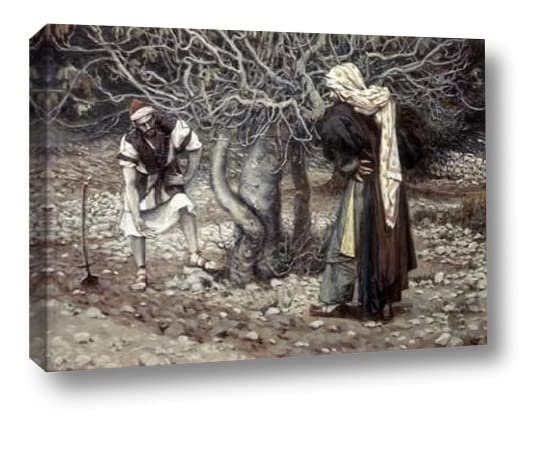 James Tissot Vine Dresser and The Fig Tree Canvas Art Print - 22x30 Inch Gallery Wrapped Wall Decor - Ready to Hang - Perfect for Living Room, Bedroom & Office Decor