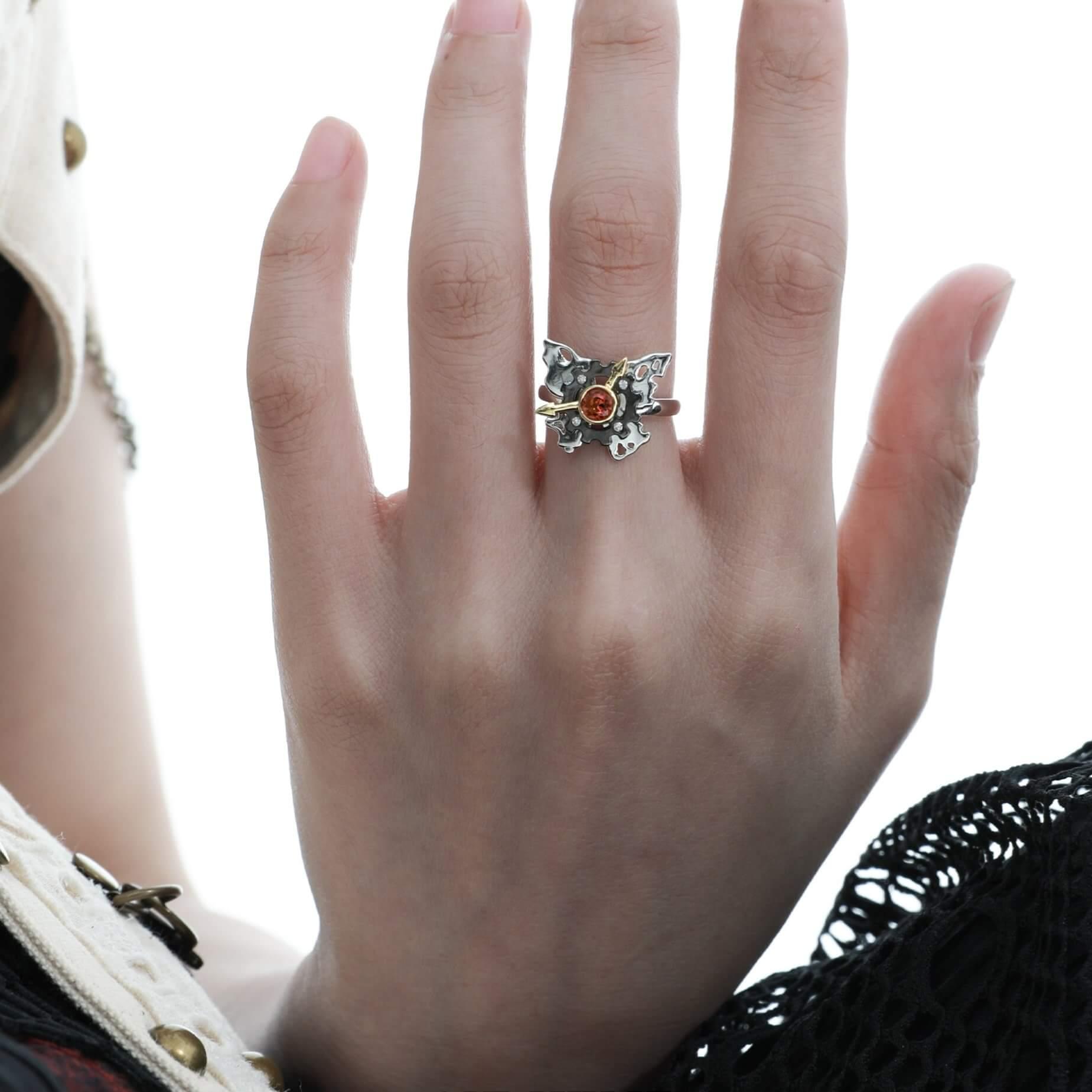 Mechanical Butterfly S925 Sterling Silver Zirconia Ring - Elegant Jewelry for Women, Perfect Gift for Valentine's Day, Anniversary & Special Occasions